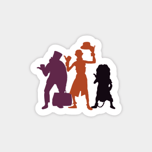 Hitchhiking Ghosts Silhouette Halloween Sticker